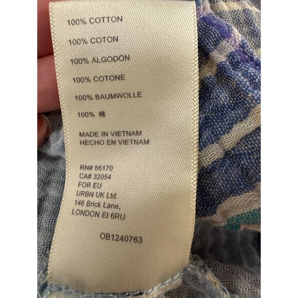 Free People The Voyage Shirtdress Gauze Plaid Blue in Sunrise Combo Size XS - Picture 13 of 14